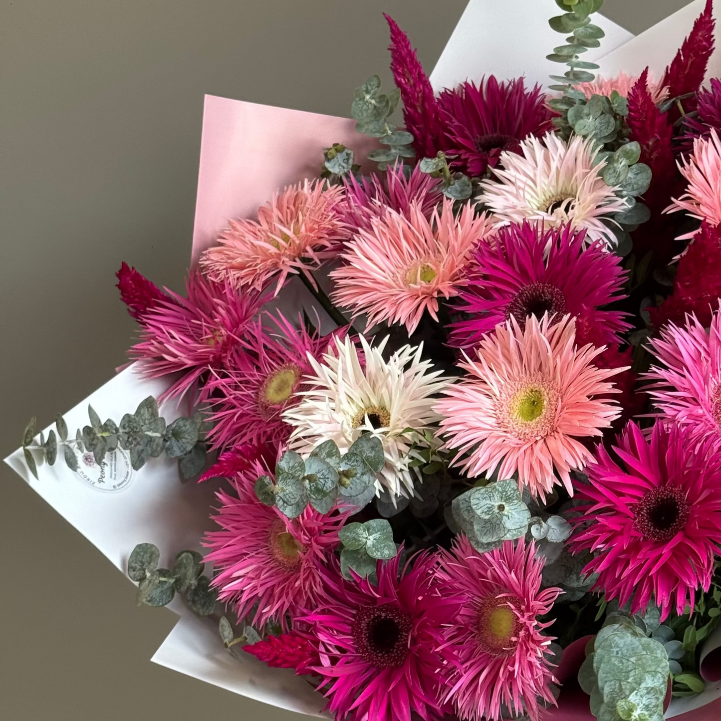 Bouquet of pink and red flowers